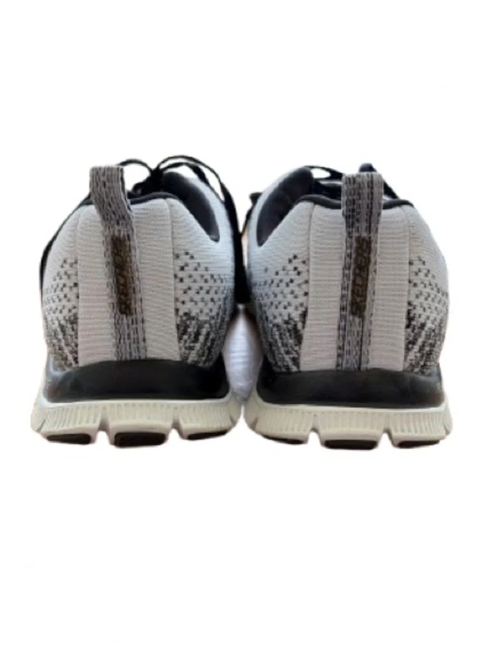 SKECHERS Knit Athletic Sneakers Memory Foam Walking Shoes 11877W Black White 10 - Picture 7 of 16